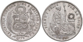 ESTERE - PERU' - Repubblica (1822) - Sol 1874 Kr. 196.3 AG

Status: bello SPL

Notes: