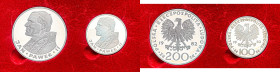 ESTERE - POLONIA - Repubblica - Dittico 1982 CHI - Giovanni Paolo II Kr. 136-137 RR AG 200 e 100 zloty - In confezione

Status: FS

Notes: 200 e 1...