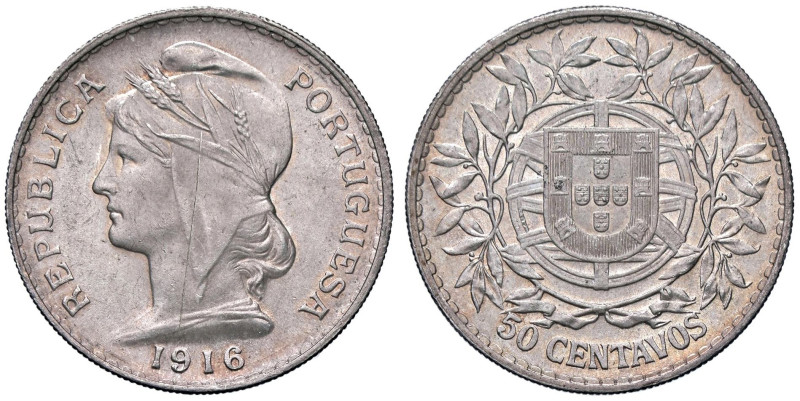 ESTERE - PORTOGALLO - Repubblica (1910) - 50 Centavos 1916 Kr. 561 AG Graffio al...