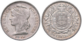 ESTERE - PORTOGALLO - Repubblica (1910) - 50 Centavos 1916 Kr. 561 AG Graffio al D/

Status: SPL-FDC

Notes: Graffio al D/