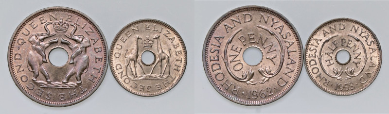 ESTERE - RHODESIA & NYASALAND - Elisabetta II (1952-1966) - Penny 1962 Kr. 2 CU ...