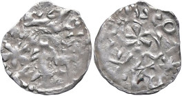 ESTERE - ROMANIA-VALACCHIA - Radu II (1420-1427 a intervalli) - Denaro RRRR (AG g. 0,42)Stella sullo scudo e in leggenda

Status: MB-BB

Notes: St...