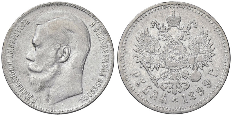 ESTERE - RUSSIA - Nicola II (1894-1917) - Rublo 1899 Kr. 59.1 AG Due stelle sul ...