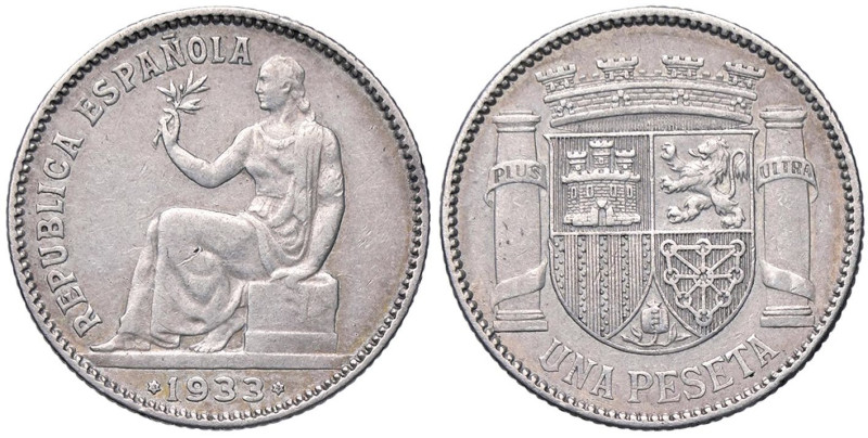 ESTERE - SPAGNA - Seconda repubblica spagnola (1931-1939) - Peseta 1933 (3-4) Kr...