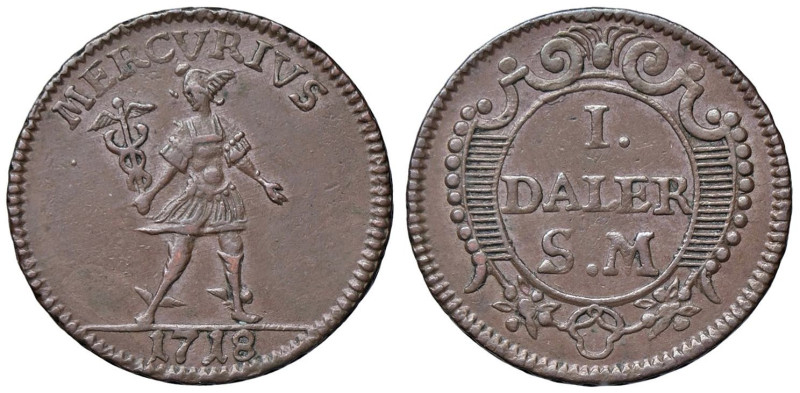 ESTERE - SVEZIA - Carlo XII (1697-1718) - Daler 1718 - MERCURIUS Kr. 361 NC CU M...