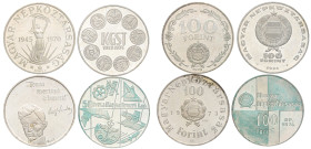 ESTERE - UNGHERIA - Repubblica - 100 Fiorini 1970-1973-1974 (2) AG 4 monete Qualche segnetto

Status: FS

Notes: 4 monete - Qualche segnetto