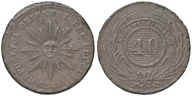 ESTERE - URUGUAY - Repubblica (1830) - 40 Centesimos 1844 Kr. 3 NC CU Colpetto

Status: BB

Notes: Colpetto