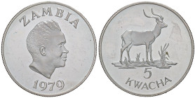 ESTERE - ZAMBIA - Repubblica - 5 Kwacha 1979 Kr. 18a AG Segnetti

Status: FS

Notes: Segnetti