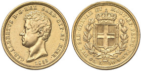 SAVOIA - Carlo Alberto (1831-1849) - 50 Lire 1833 G Pag. 161; Mont. 29 RRR (AU g. 16,1) Colpo ripreso al bordo - Ex Inasta 42, lotto 1792, aggiudicata...