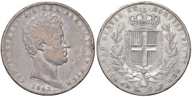 SAVOIA - Carlo Alberto (1831-1849) - 5 Lire 1843 G Pag. 253; Mont. 129 AG Colpetti

Status: meglio di MB

Notes: Colpetti