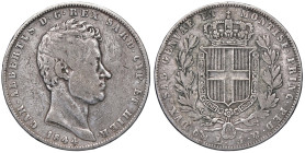 SAVOIA - Carlo Alberto (1831-1849) - 5 Lire 1844 G Pag. 255; Mont. 131 AG

Status: meglio di MB

Notes: