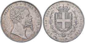 SAVOIA - Vittorio Emanuele II (1849-1861) - 5 Lire 1850 G Pag. 370; Mont. 41 R AG Segno vicino al collo e colpetti

Status: BB+

Notes: Segno vici...