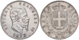 SAVOIA - Vittorio Emanuele II Re d'Italia (1861-1878) - 5 Lire 1873 M Pag. 496; Mont. 180 AG

Status: BB-SPL

Notes: