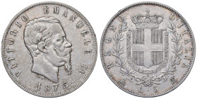 SAVOIA - Vittorio Emanuele II Re d'Italia (1861-1878) - 5 Lire 1875 M Pag. 499; Mont. 184 AG

Status: BB

Notes: