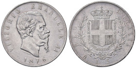 SAVOIA - Vittorio Emanuele II Re d'Italia (1861-1878) - 5 Lire 1876 R Pag. 501; Mont. 188 AG

Status: BB+

Notes: