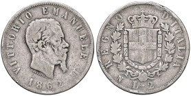 SAVOIA - Vittorio Emanuele II Re d'Italia (1861-1878) - 2 Lire 1862 N Stemma Pag. 505; Mont. 194 RR AG

Status: MB

Notes: