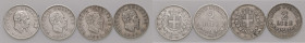 SAVOIA - Vittorio Emanuele II Re d'Italia (1861-1878) - 2 Lire 1863 N e T Stemma e Valore AG 4 monete

Status: MB÷qBB

Notes: 4 monete -