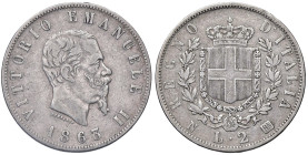 SAVOIA - Vittorio Emanuele II Re d'Italia (1861-1878) - 2 Lire 1863 N Stemma Pag. 506; Mont. 196 AG

Status: BB

Notes: