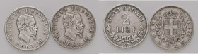 SAVOIA - Vittorio Emanuele II Re d'Italia (1861-1878) - 2 Lire 1863 N Stemma e Valore AG 2 monete

Status: qBB

Notes: 2 monete -