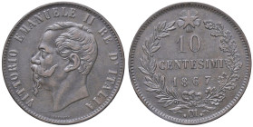 SAVOIA - Vittorio Emanuele II Re d'Italia (1861-1878) - 10 Centesimi 1867 .OM. Pag. 550a; Mont. 243 CU

Status: BB/BB+

Notes: