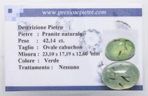 VARIE - Pietre preziose Pranite naturale, ct 42,14, con certificato preziose pietre

Status: Ottimo

Notes: