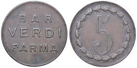 VARIE - Gettoni Parma, Bar Verdi, da 5 centesimi R

Status: qSPL

Notes: