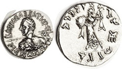 BAKTRIA, As last but heroic bust left thrusting spear; Choice EF, centered & sharply struck with bust exceptionally well detailed. Good bright metal. ...