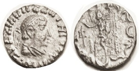 BAKTRIA, Hermaios, c.40-1 BC, Ar Drachm, Zeus std l, VF, nrly centered on smallish flan, lgnds crowded, medium grey tone on sl grainy metal. (A GVF re...