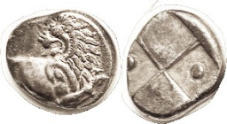 CHERRONESOS, Hemidrachm, 400-350 BC, Lion forepart r, looking back/quadripartite with 2 pellets; S1602; Choice AEF, good metal with lt tone, rev sl of...