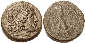 EGYPT, Ptolemy II, 285-246 BC, Æ27, Zeus head r/Eagle stg l, shield l; S7779; VF-EF/VF, centered, dark brown patina, somewhat rough mainly on rev, hea...