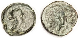 EGYPT, Cleopatra VII, 51-30 BC, Æ12 of Paphos, her head r/ cornucopiae; F/VG+, dark greenish patina, rev sl off-ctr, obv well centered with reasonably...