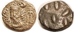 ELYMAIS, Orodes III, Æ Drachm, GIC-5910, Facg bust/ dashes, VF-EF, centered, pale brown, strong portrait detail. (An AEF brought $93 on $125 bid in my...