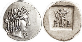 KRAGOS, Lycian League Hemidrachm, c.30-20 BC, Apollo head r/ Lyre, palm branch & K-P, in incuse square; Choice EF, nrly centered, quite well struck, e...