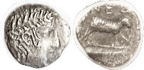NEANDRIA, Obol, 4th century BC, Apollo head r/ram stg r; lgnd; as S4117(ram left, £110); AEF/VF, rev sl off-ctr, obv sl crude at bottom but strong det...