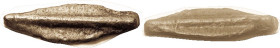 OLBIA, Arrowhead coin, 11x39 mm, c.500 BC, EF, smooth dark green patina, very nice well-made example. (A VF commanded a price of $315, Lanz 6/93.)