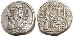 PARTHIA, Vologases IV, 147-191 AD, Tet, Sel. 84.40 (month off but only one in Sellw with date B-Pi-V); Choice VF-EF, nrly centered, quite well struck ...