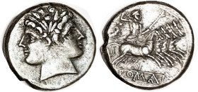 Quadrigatus, 225-214 BC, Janus head/Jupiter in quadriga r, Cr.28/3, Sy.65; VF+/AEF, nrly centered, well struck, moderately deep toning, good bold feat...