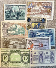 AUSTRIAN NOTGELD, 404 diff notes, practically all Unc, many in sets, nice.
