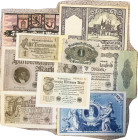 GERMAN banknotes c. 1910-20s, 41 diff, some large size, some ragged, mostly decent.