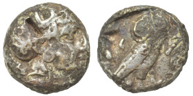 ATTICA. Athens. Circa 454-404 BC. Fourrée Tetradrachm (silver/bronze, 15.64 g, 22 mm). Helmeted head of Athena right. Rev. Owl standing right, head fa...