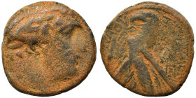 PHOENICIA. Tyre. 126/5 BC-AD 65/6. Ae Shekel (10.92 g, 24 mm). Laureate head of Melkart right. Rev. Eagle standing left on prow; palm frond in backgro...