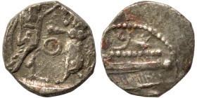 PHOENICIA. Sidon. Ba'alšillem II, circa 401-366 BC. 1/16 Shekel (silver, 0.58 g, 9 mm). Phoenician galley left, waves below. Rev. Persian king or hero...