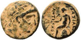 SELEUKID KINGS. Antiochos I Soter, 281-261 BC. Ae (bronze, 4.31 g, 15 mm), Antioch on the orontes. Diademed head to right. Rev. BAΣIΛEΩΣ ANTIOXOY Apol...