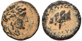SELEUKID KINGS. Seleukos II Kallinikos, 246-226 BC. Ae (bronze, 3.27 g, 16 mm), ΔEΛ Mint, associated with Antioch. Laureate head of Apollo right. Rev....