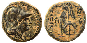 SELEUKID KINGS. Seleukos II Kallinikos. 246-225 BC. Ae (bronze, 8.08 g, 18 mm), Antioch on the Orontes. Helmeted and draped bust right of Athena. Rev....