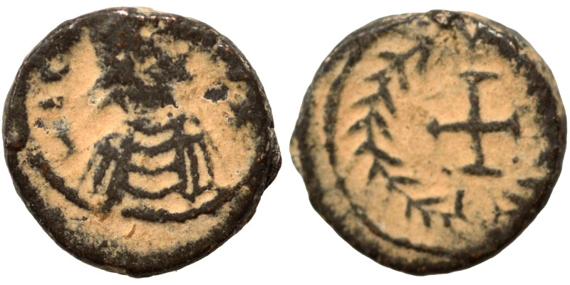 VANDALS. Hilderic, 523-530. Nummus (bronze, 0.65 g, 9 mm). Pearl-diademed, drape...