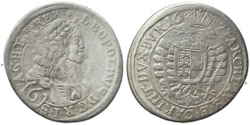 AUSTRIA. Habsburg. Leopold I, 1657 – 1705. 6 Kreuzer (silver, 2.75 g, 25 mm), Kremnitz. Herinek 1280.