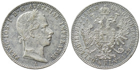 AUSTRIA. Habsburg. Franz Joseph I, 1848-1916, 1/4 Gulden (silver, 5.33 g, 22 mm), Karlsburg. Herinek 646.