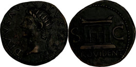As, consécration de Tibère. Rome.
Bronze. 11.34g. (1h). Très Beau. A/. Tête radiée d'Auguste à gauche. R/. Autel. Cohen, n°228 - RIC, n°81