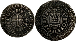 LOUIS IX dit Saint-Louis (1226-1270). Gros tournois, 1226-1270.
Argent. 3.82g. (10h). TB à Très Beau. A/. Croix et double légende. R/. Châtel tournoi...